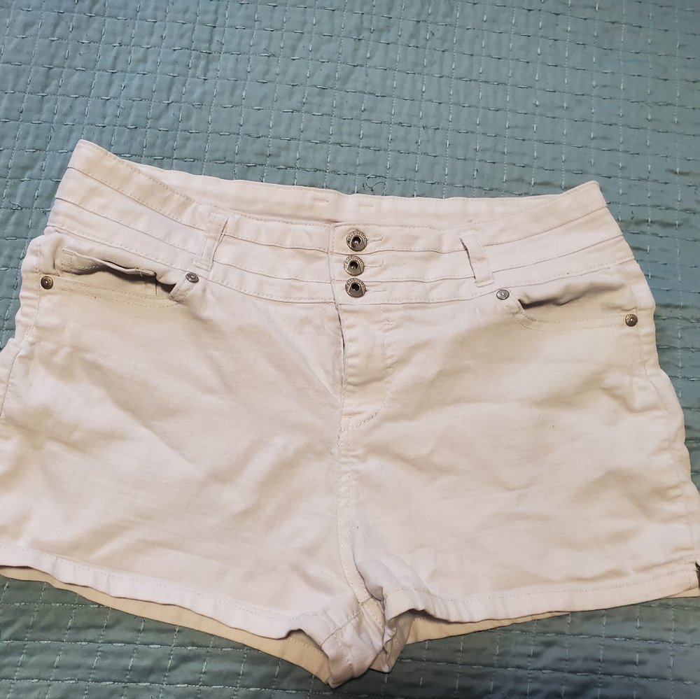 High Waist White Shorts